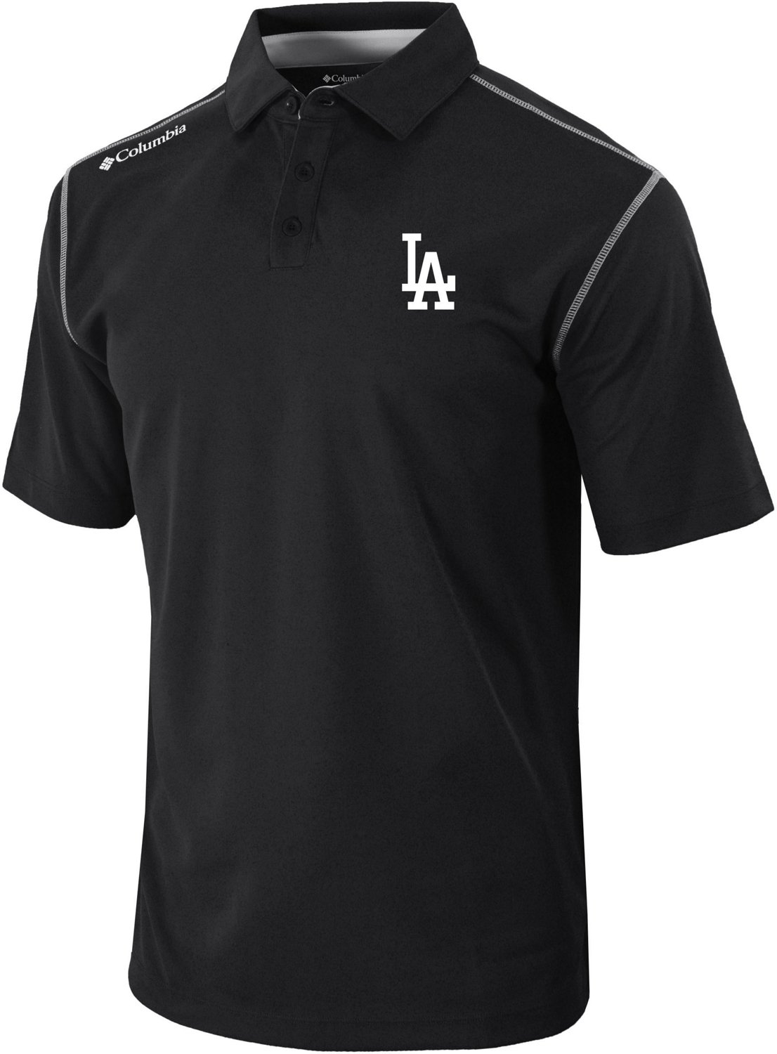 Men's Columbia Gray Los Angeles Dodgers Omni-Wick Polo Size: Small