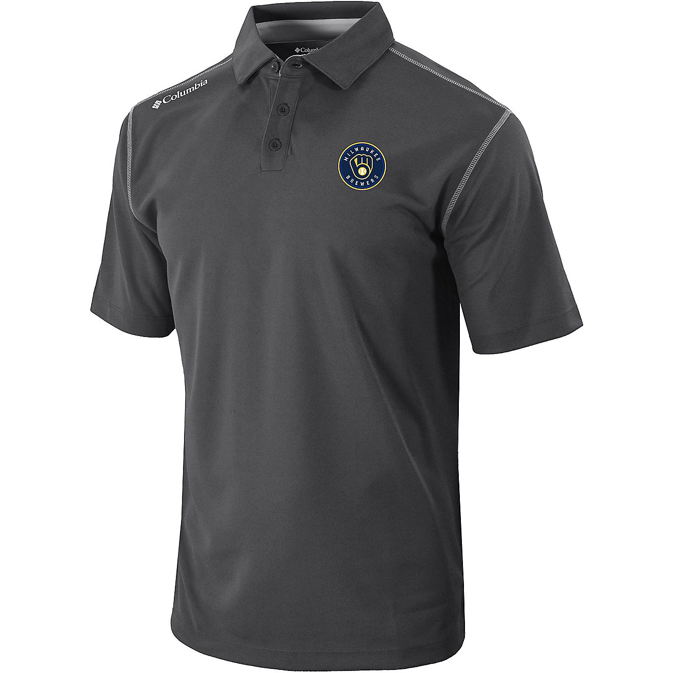 Columbia Sportswear Men's Milwaukee Brewers Shotgun Polo Shirt                                                                   - view number 1