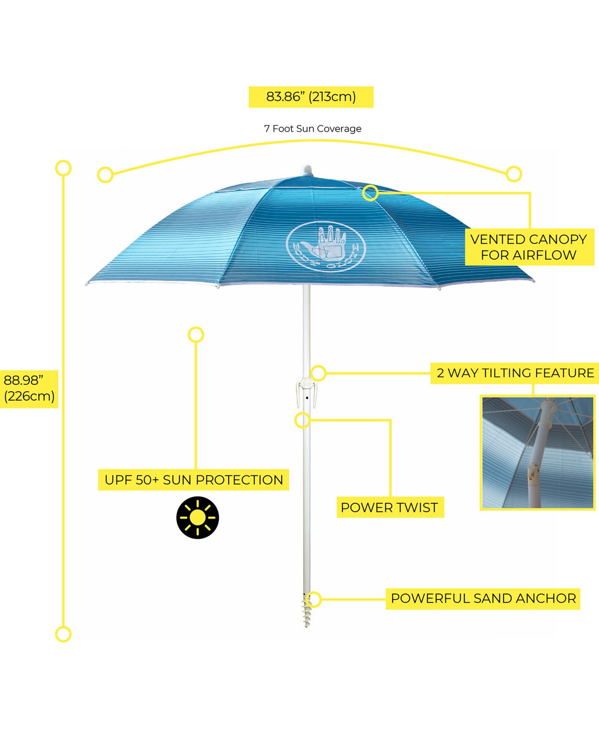 Body Glove 7 ft Beach Umbrella - view number 6