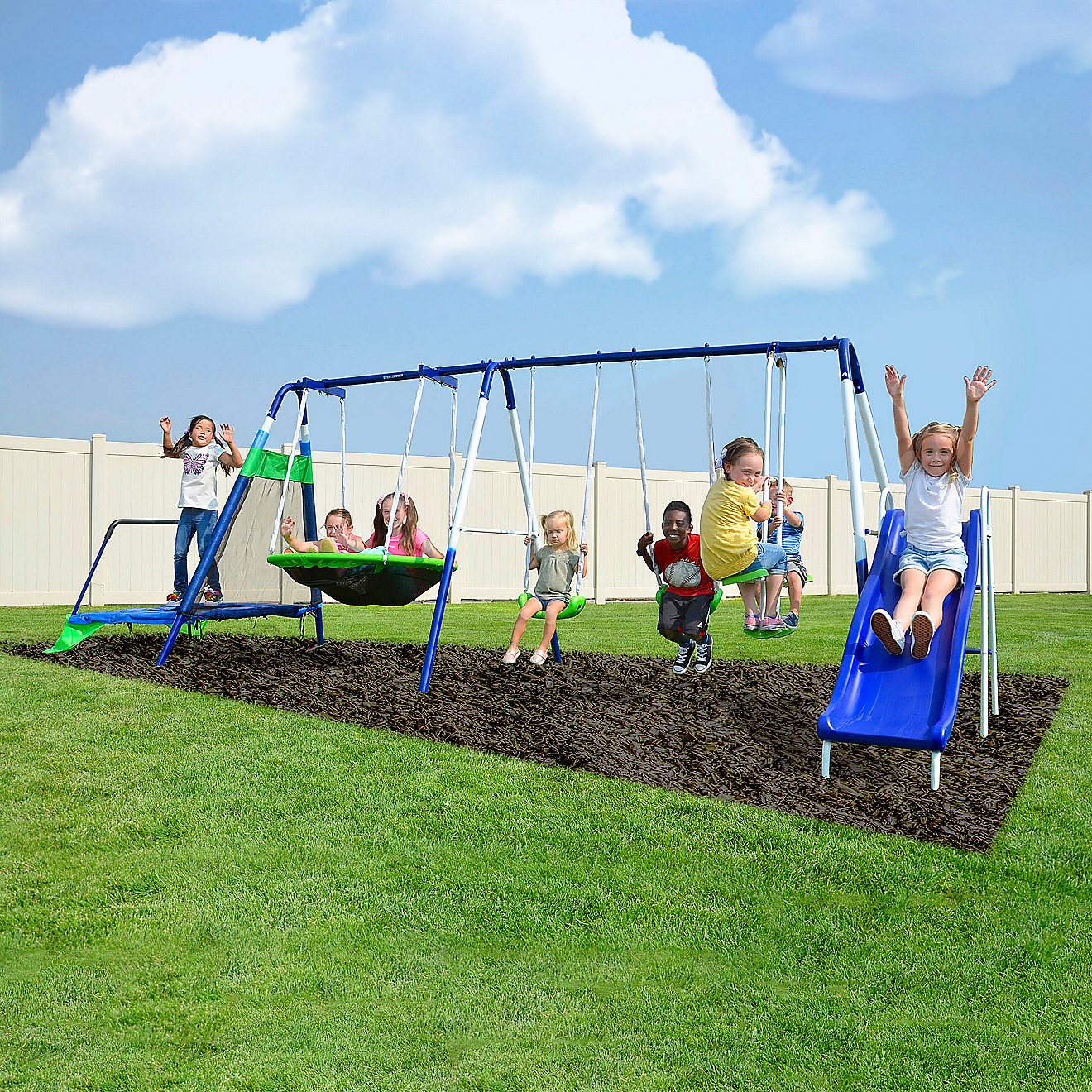 Sportspower Mountain View Metal Slide, Swing and Trampoline Set                                                                  - view number 13