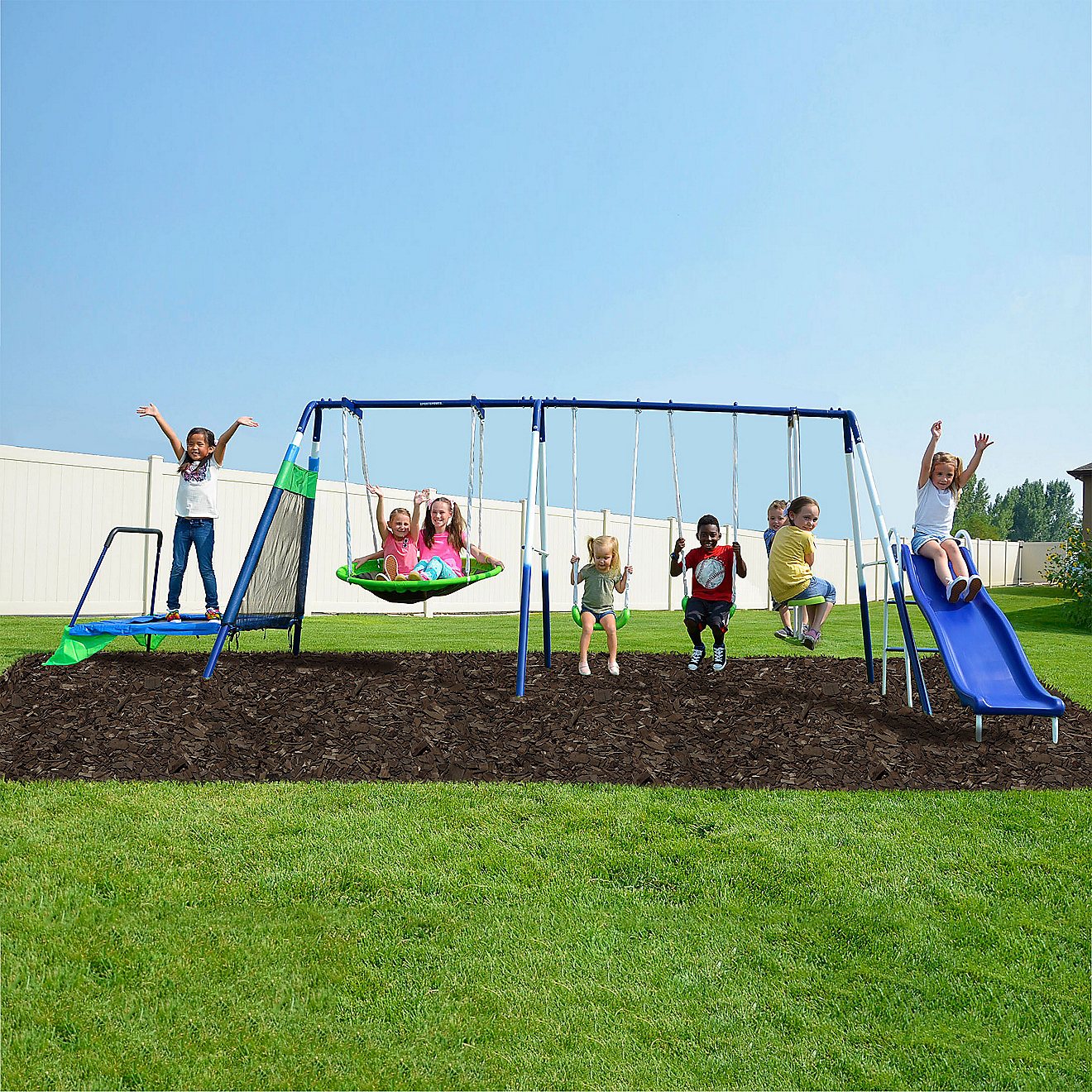 Sportspower Mountain View Metal Slide, Swing and Trampoline Set                                                                  - view number 12