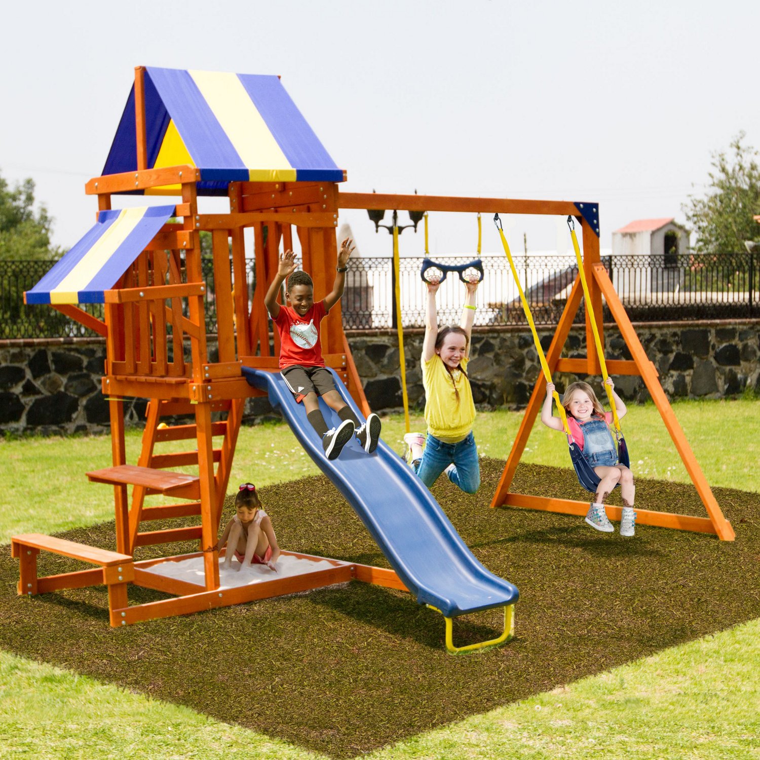 Sportspower Sunnyslope Wooden Swing Set Academy