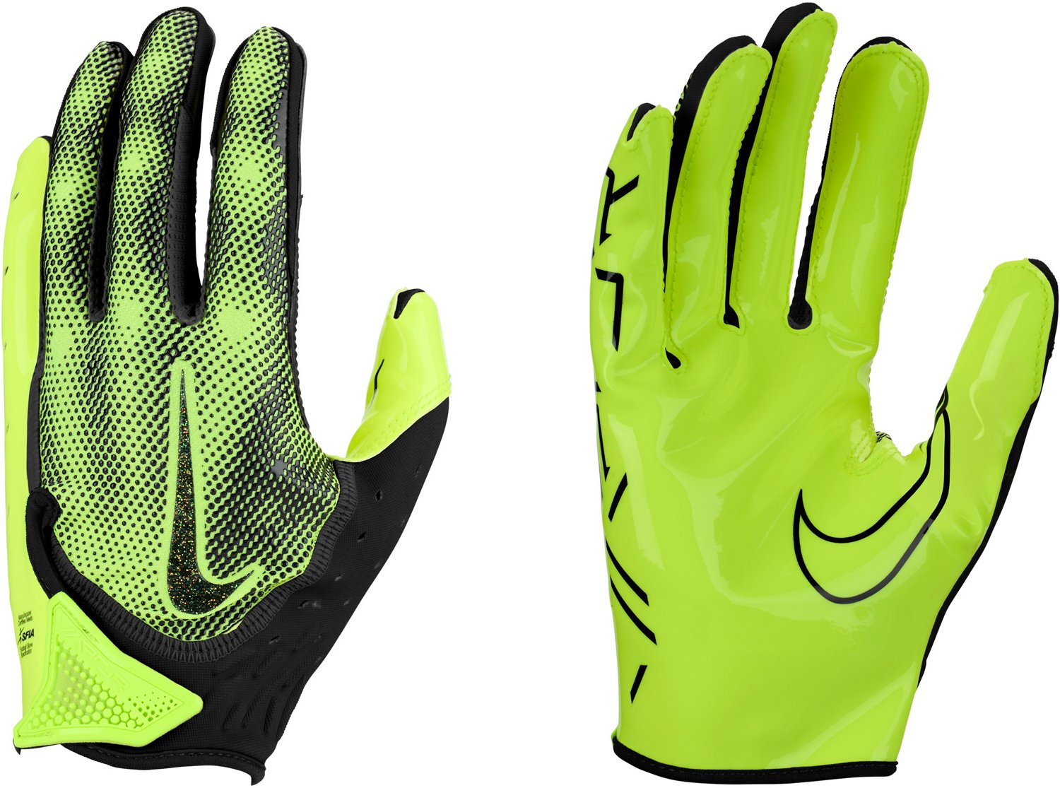 Nike lime green football on sale gloves