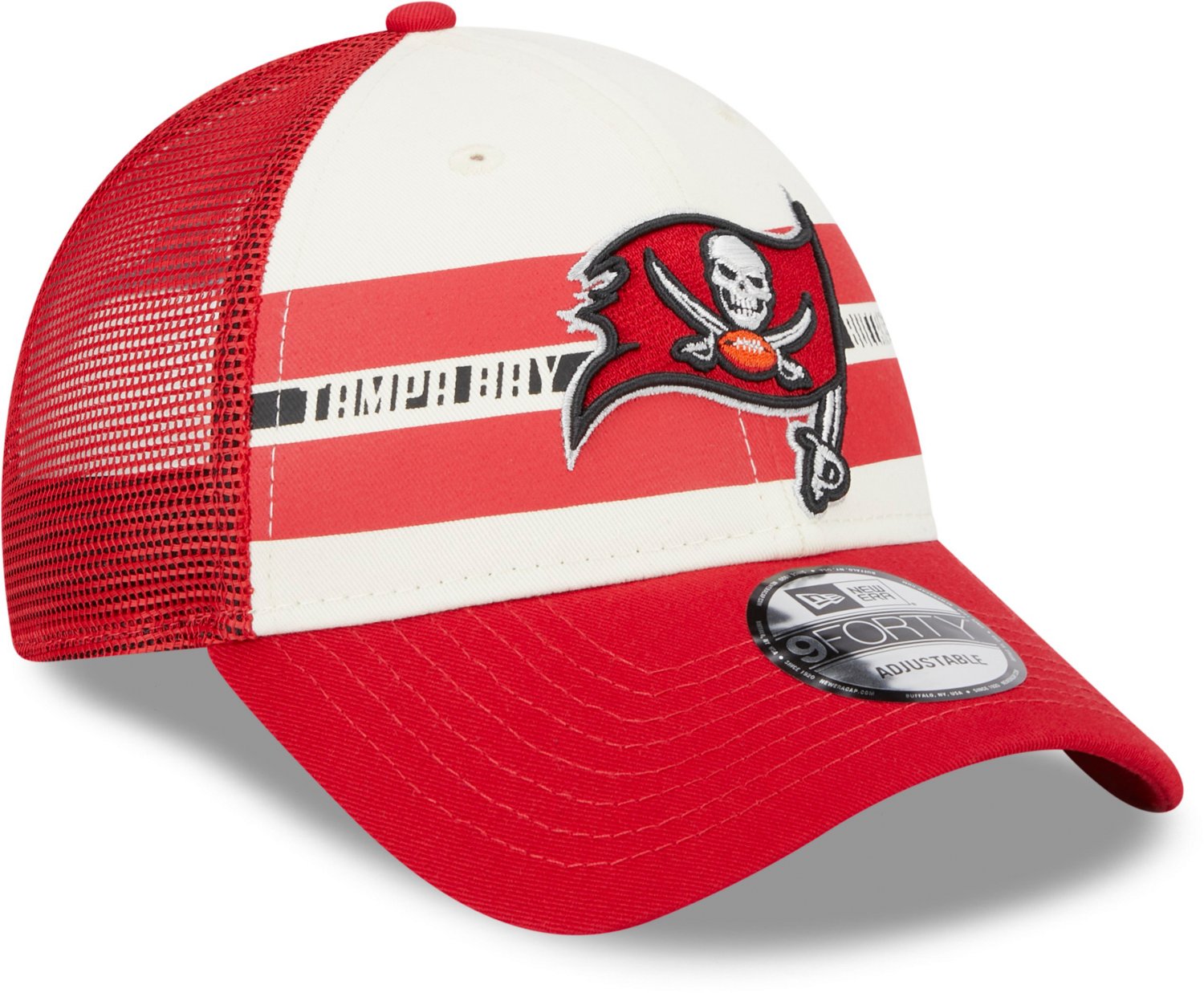New Era Men's Tampa Bay Buccaneers Team Stripe 9FORTY Cap  - view number 3