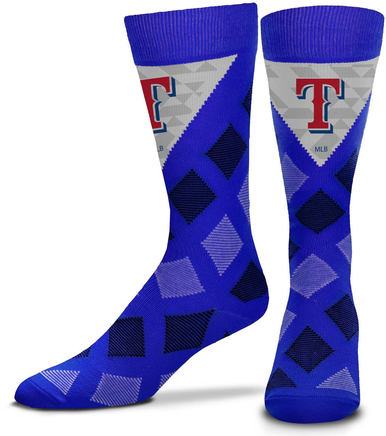 For Bare Feet Texas Rangers Dashed Diamond Thin Socks