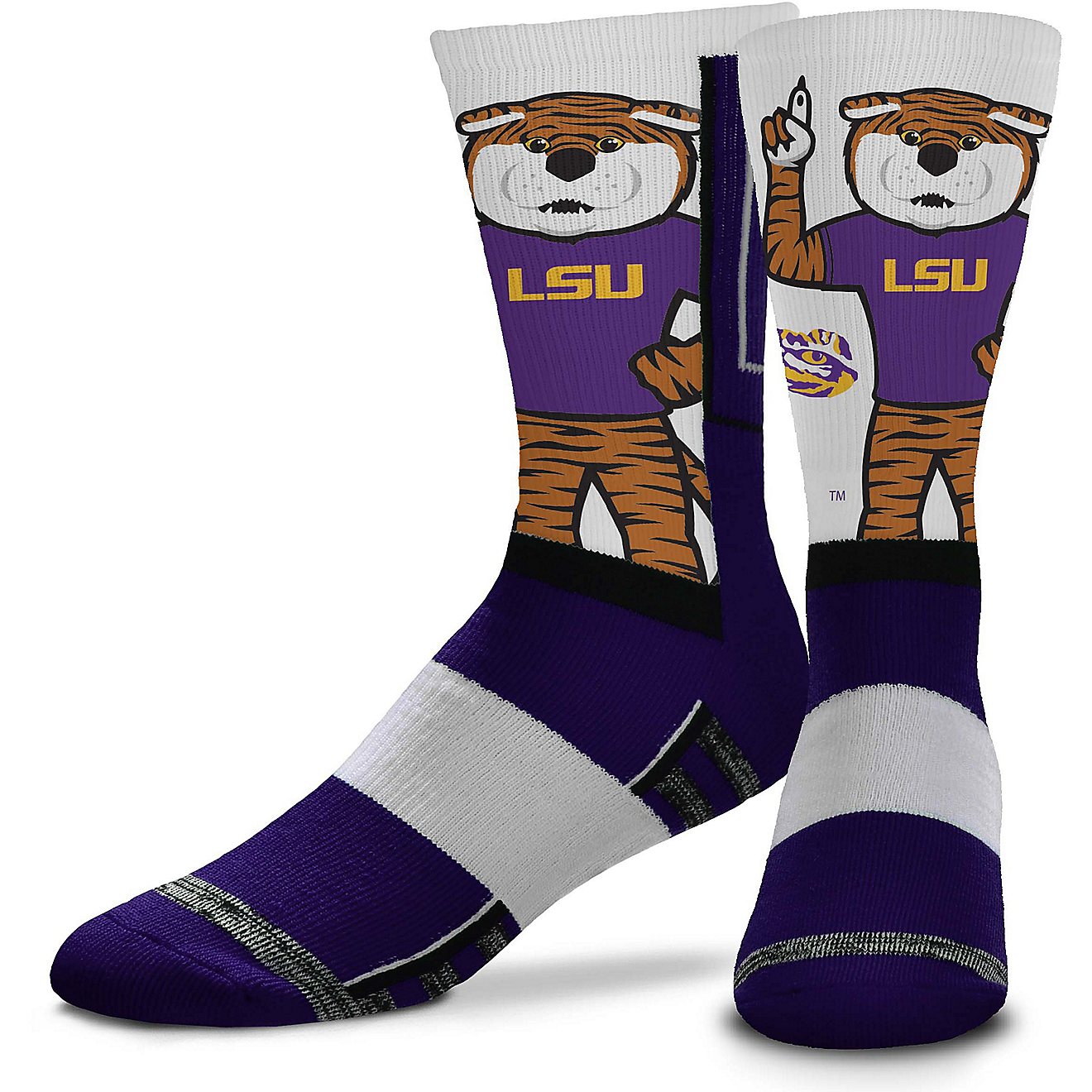 For Bare Feet Louisiana State University Mascot Snoop Crew Socks                                                                 - view number 1