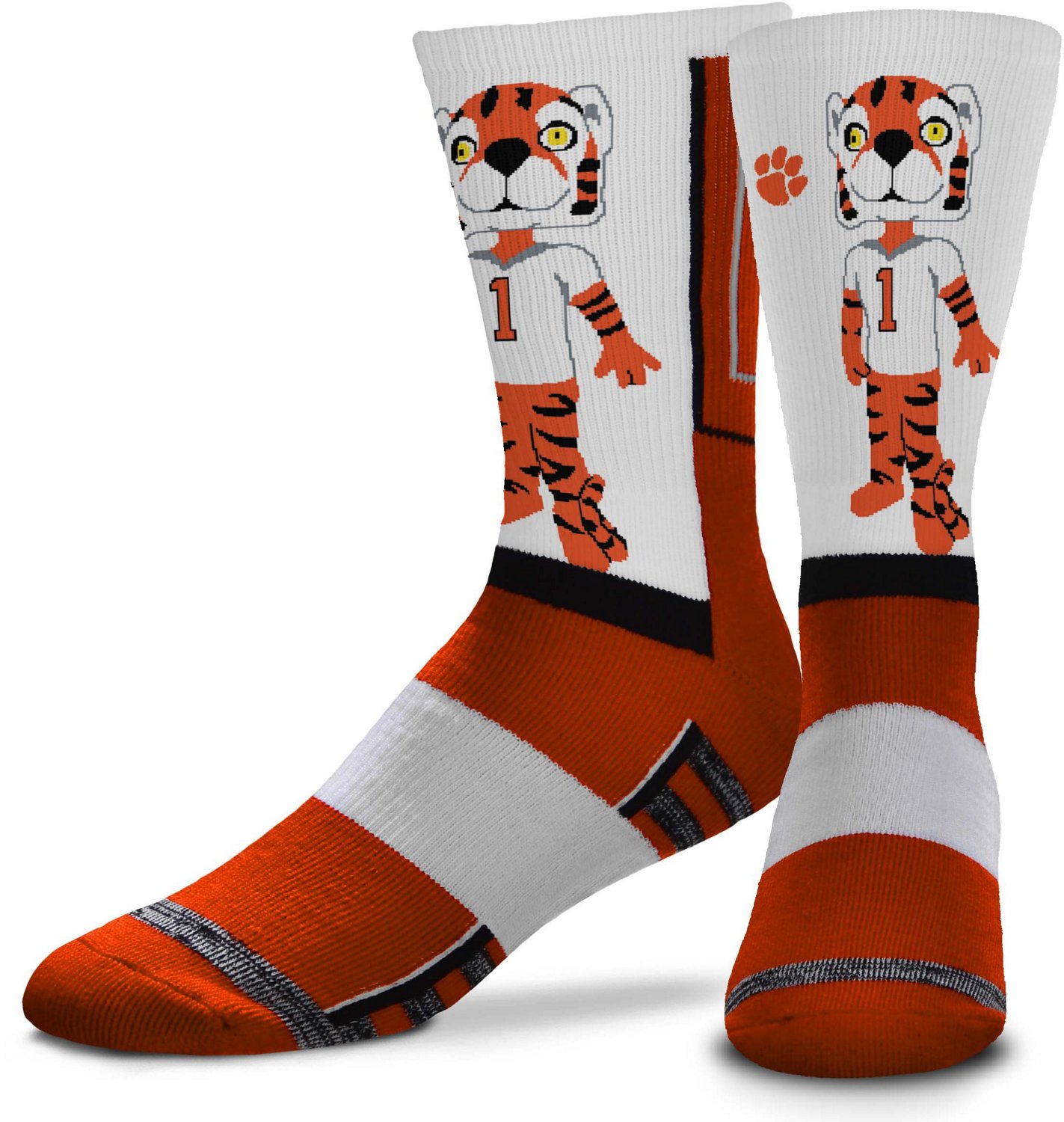 For Bare Feet Clemson University Mascot Snoop Crew Socks