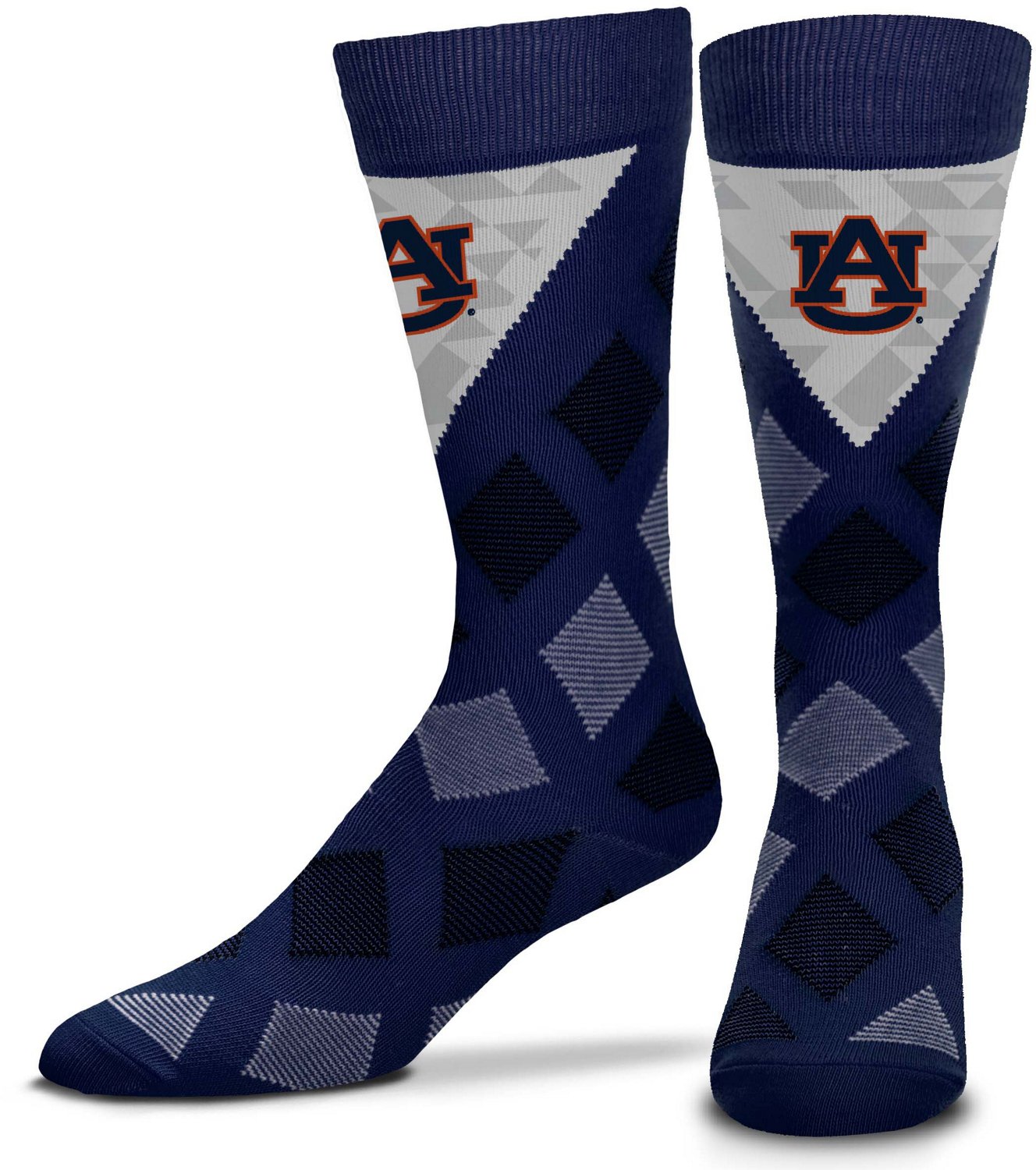 For Bare Feet Auburn University Dashed Diamond Thin Socks