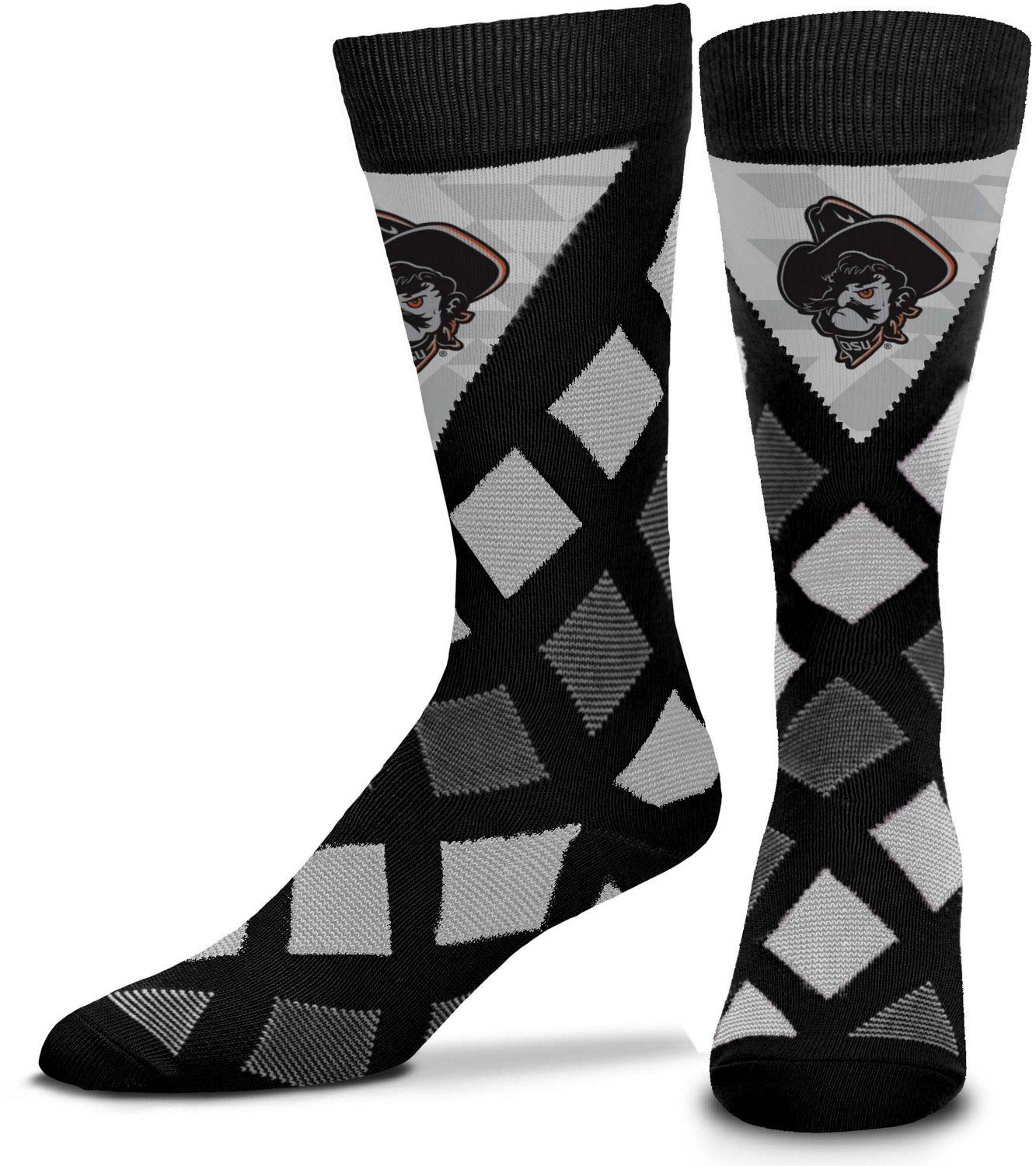 For Bare Feet Oklahoma State University Dashed Diamond Thin Socks