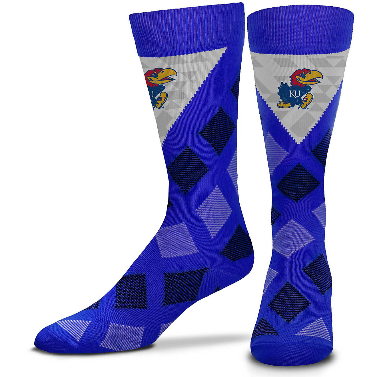 For Bare Feet University of Kansas Dashed Diamond Thin Socks                                                                     - view number 1