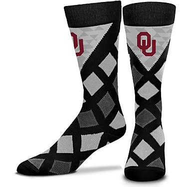 For Bare Feet University of Oklahoma Dashed Diamond Thin Socks                                                                  