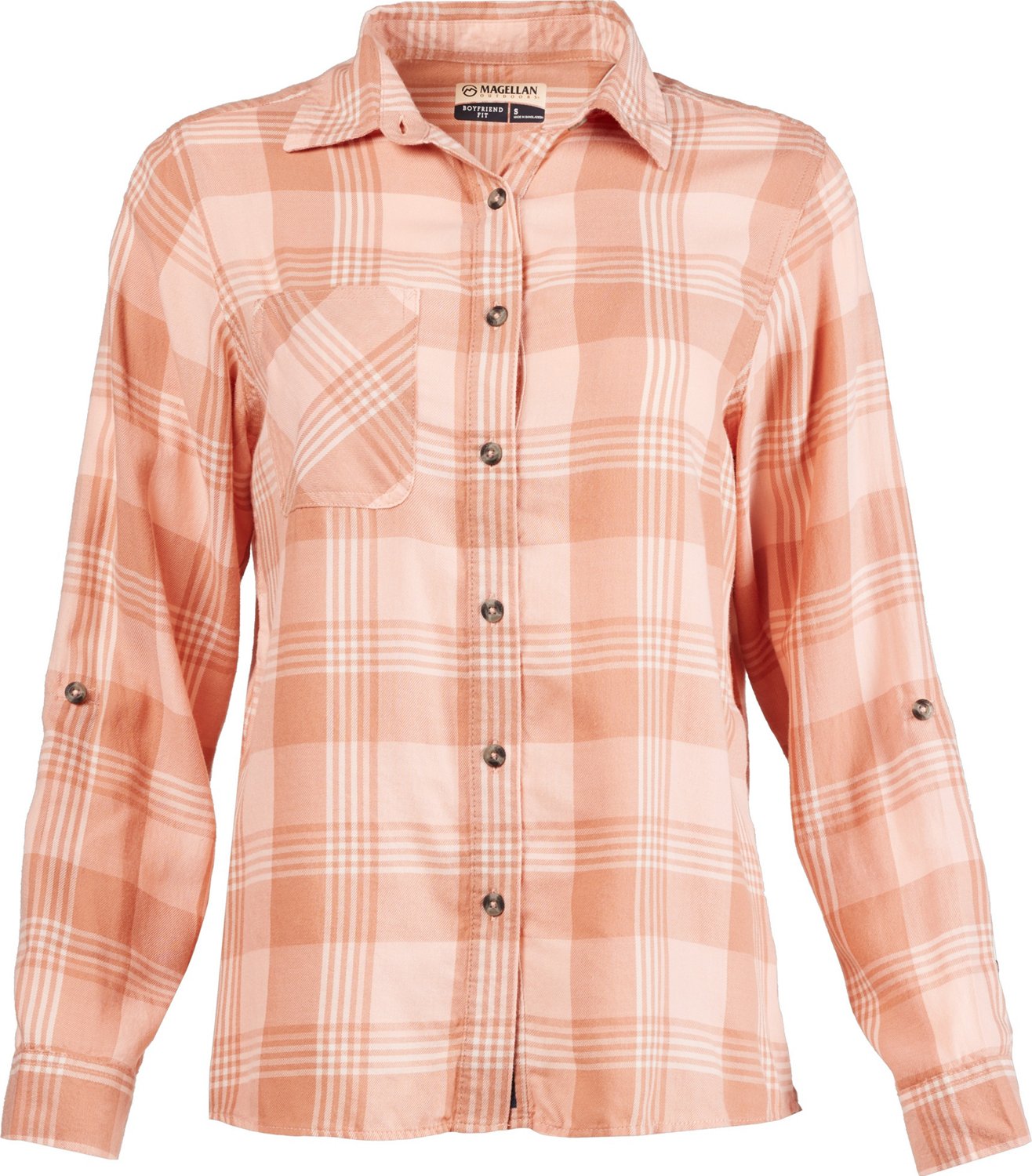 Magellan Outdoors Women's Willow Creek Plaid Long Sleeve Shirt