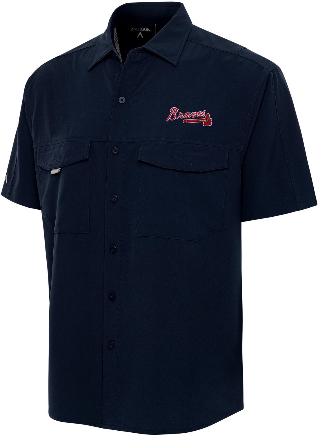 Antigua Men's Atlanta Braves Carry Button-Down Shirt