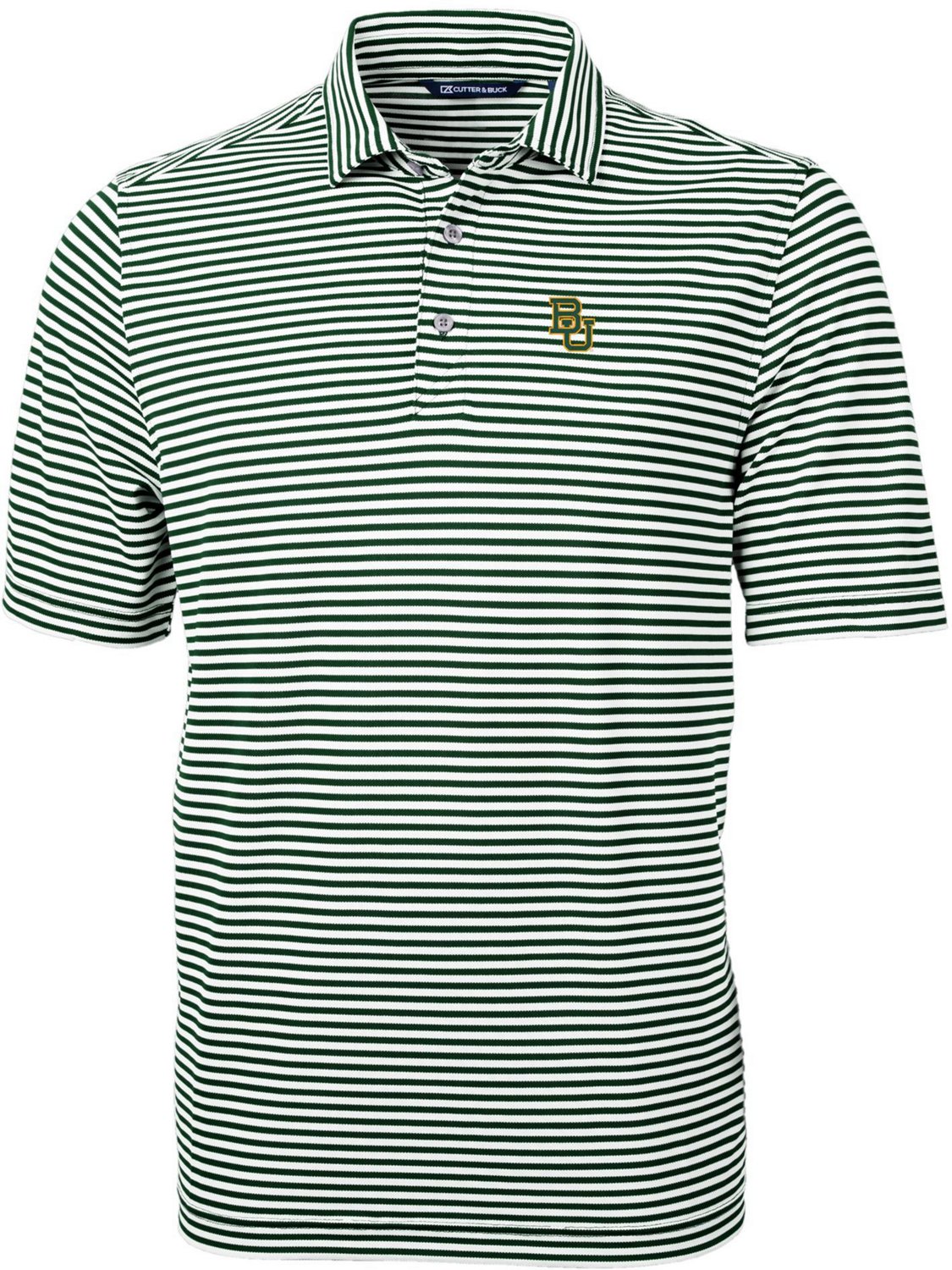 Cutter & Buck Men's Baylor University Virtue ECO Recycled Striped Pique ...