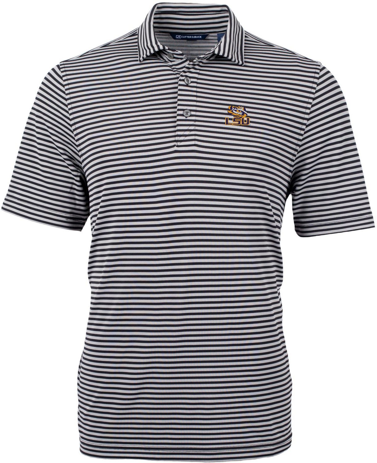 Cutter  Buck LSU Tigers Virtue Eco Pique Stripe Recycled Polo