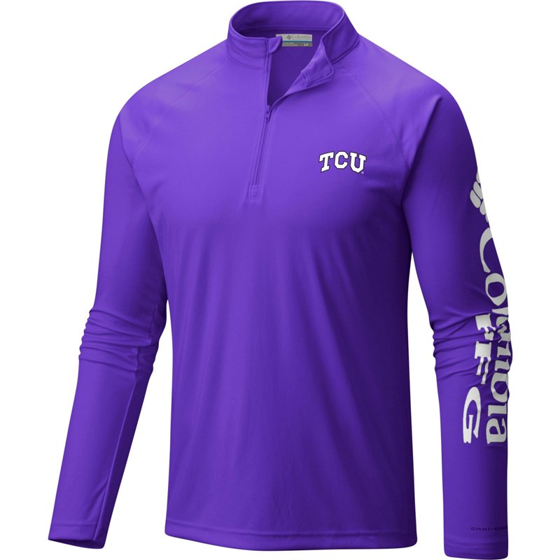 Columbia Sportswear Men's Texas Christian University Terminal Tackle 1/4 Zip Sweatshirt