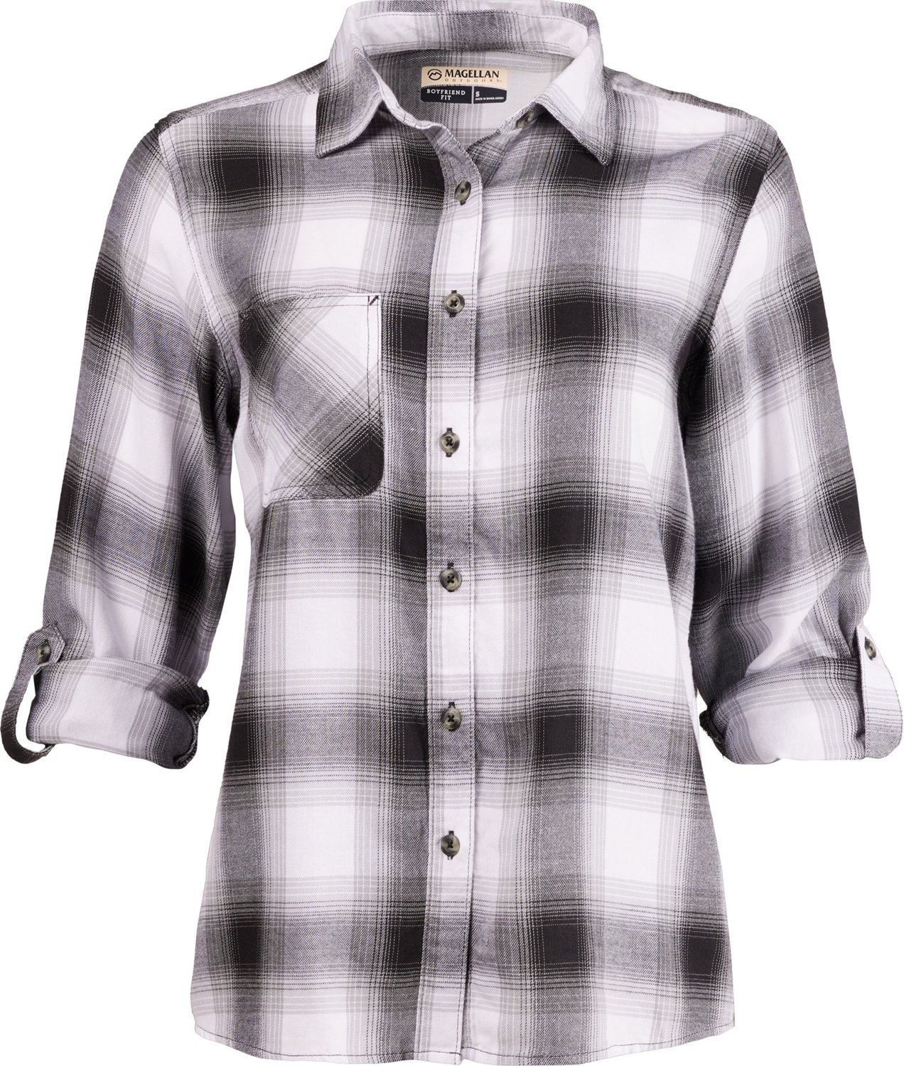 Magellan Outdoors Women's Willow Creek Plaid Long Sleeve Shirt - view number 3