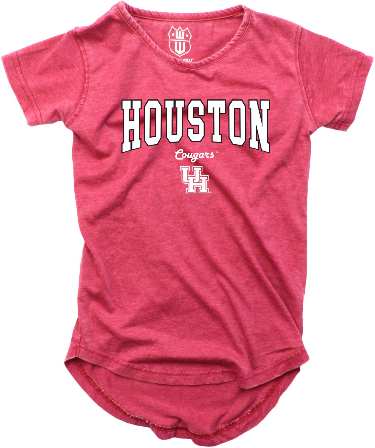 Wes and Willy Girls' University of Houston Boatneck Burnout Graphic T-shirt