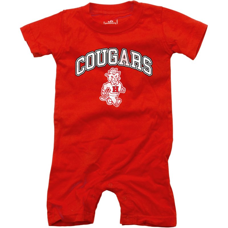 Wes and Willy Infant Boys' University of Houston Team Romper Red, 24 Months Infant - NCAA Youth Apparel at Academy Sports