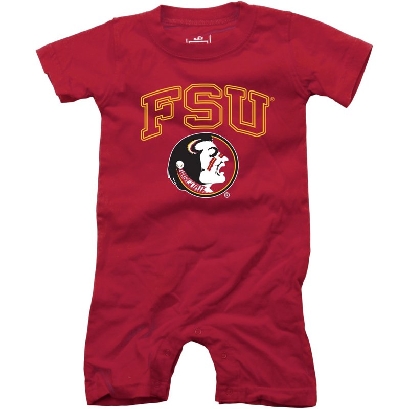 Wes and Willy Infant Boys' Florida State University Team Romper Maroon, 24 Months Infant - NCAA Youth Apparel at Academy Sports