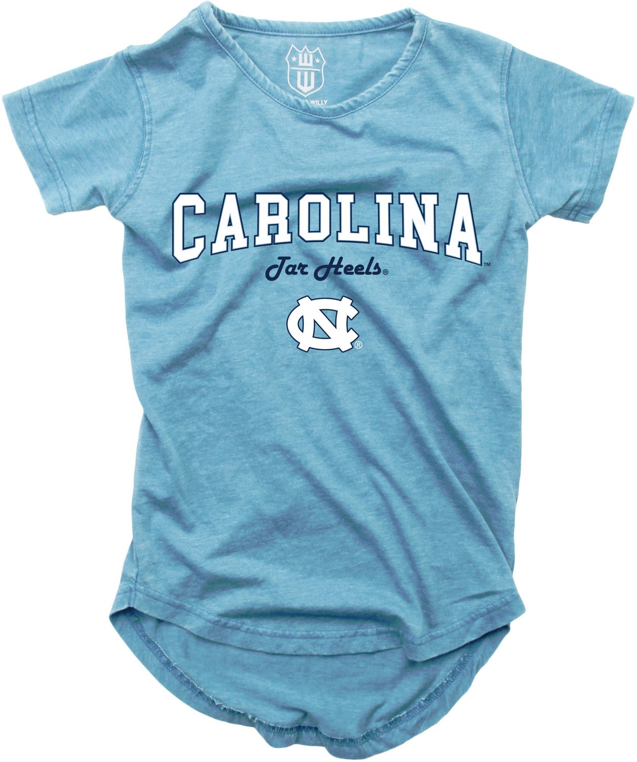 Wes and Willy Girls' University of North Carolina Boatneck Burnout Graphic T-shirt  - view number 1