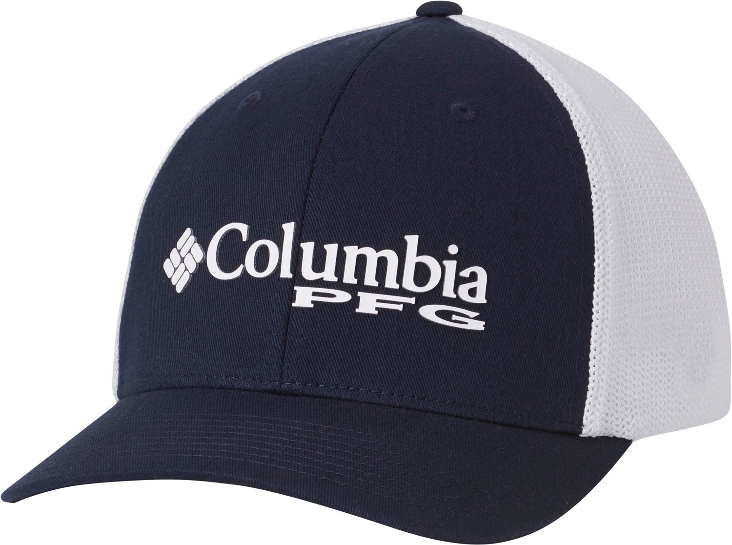 Columbia Alabama Crimson Tide PFG Mesh StretchFit Cap White S/M