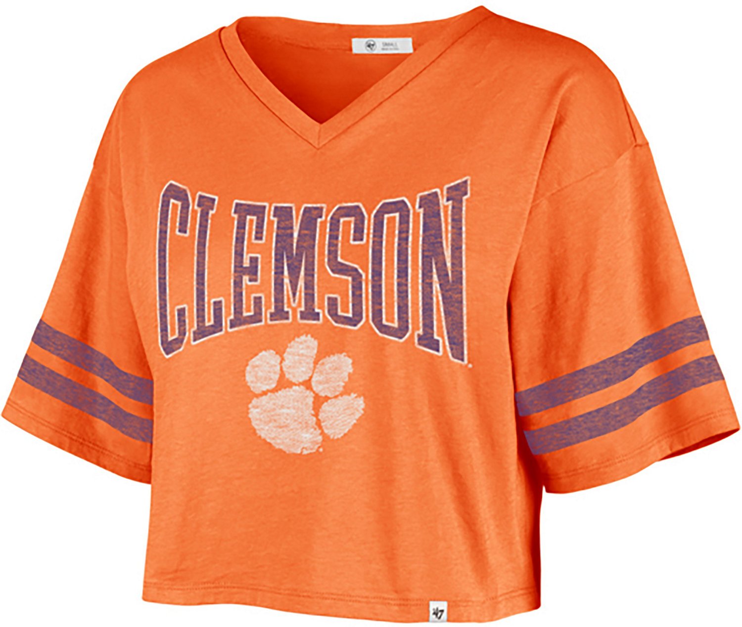 '47 Women's Clemson University Fanfare Sporty Frankie Cropped T-shirt