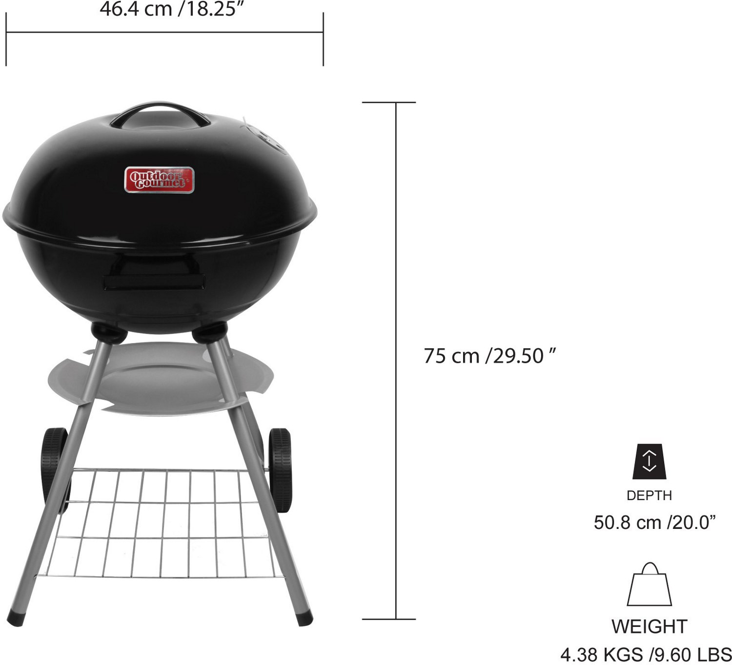 Outdoor Gourmet 18 in Charcoal Kettle Grill                                                                                      - view number 5