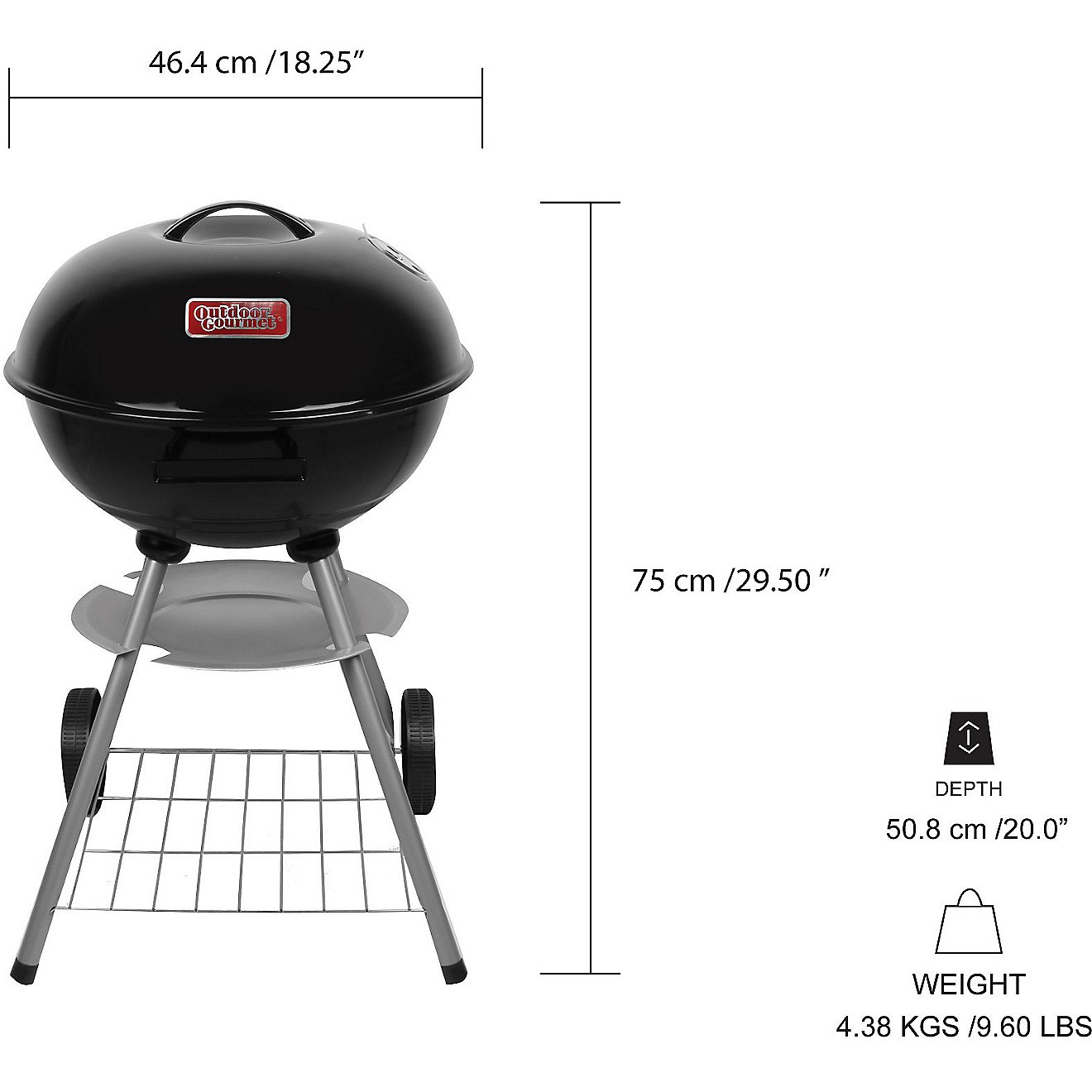 Outdoor Gourmet 18 in Charcoal Kettle Grill                                                                                      - view number 5
