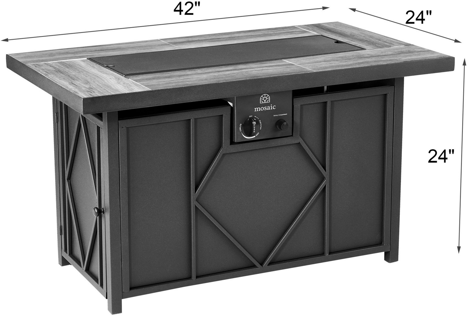 Mosaic 42 in x 24 in Kingsland Gas Fire Pit - view number 5