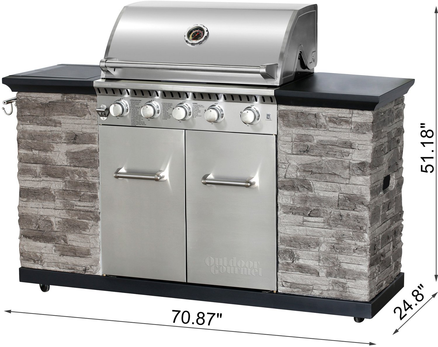 Outdoor Gourmet 5-Burner Stone Island Grill                                                                                      - view number 4