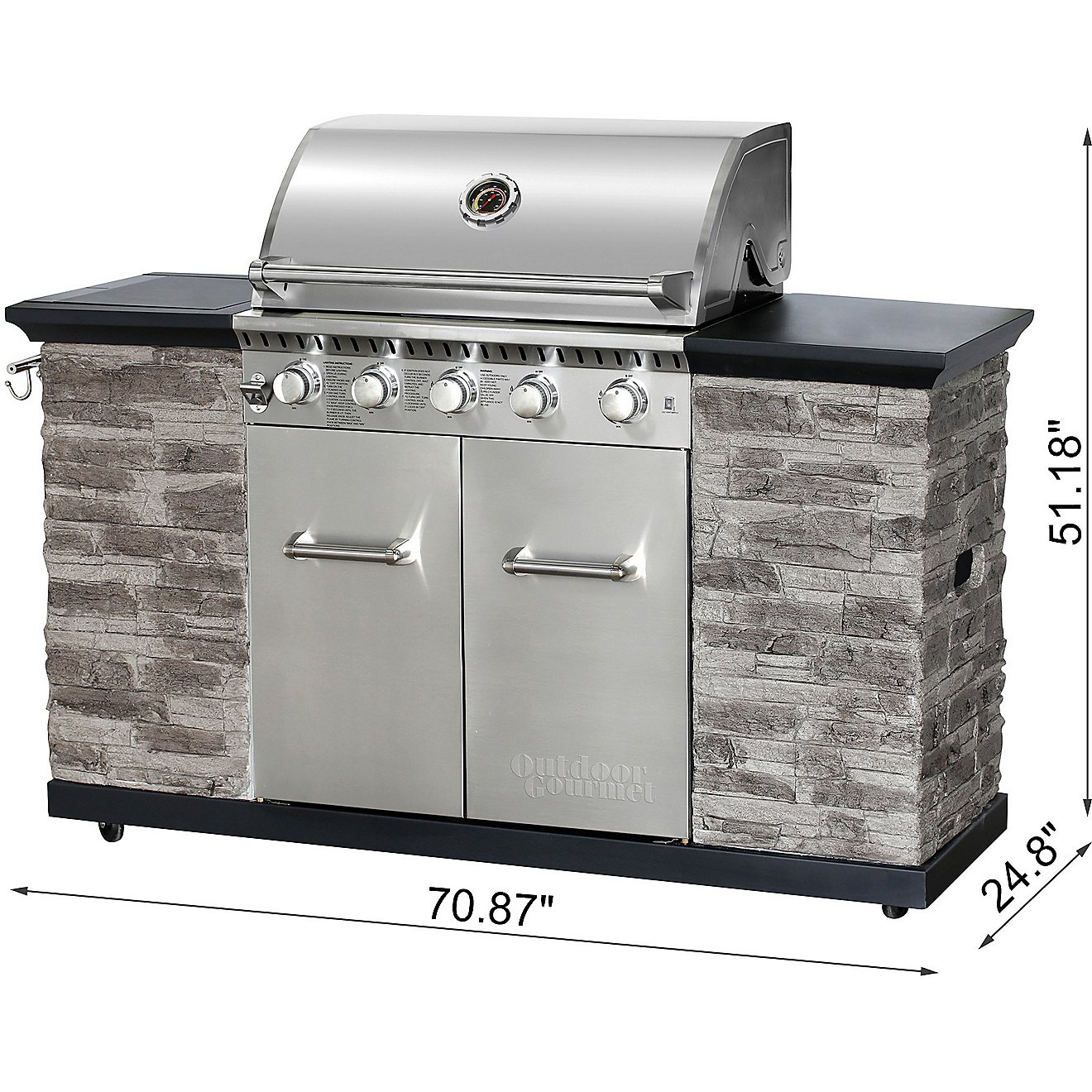 Outdoor Gourmet 5-Burner Stone Island Grill                                                                                      - view number 4