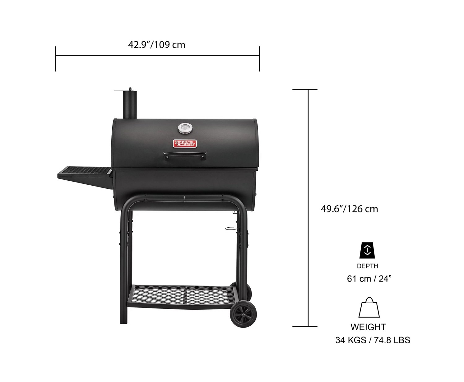 Outdoor Gourmet Bronco Charcoal Grill