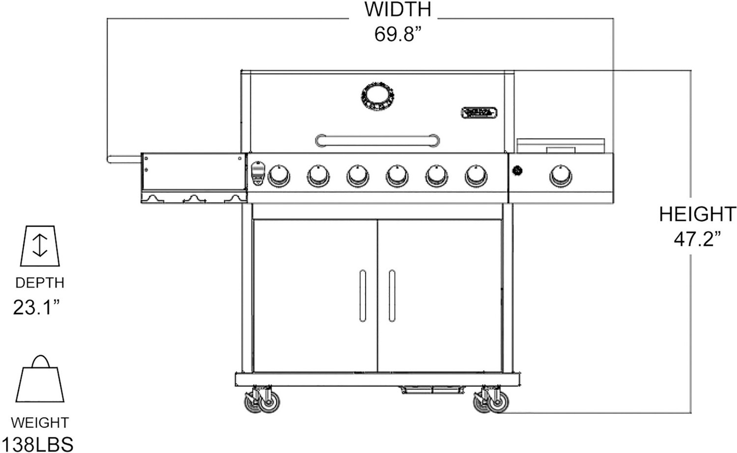 Outdoor Gourmet 6-Burner Gas Grill - view number 8