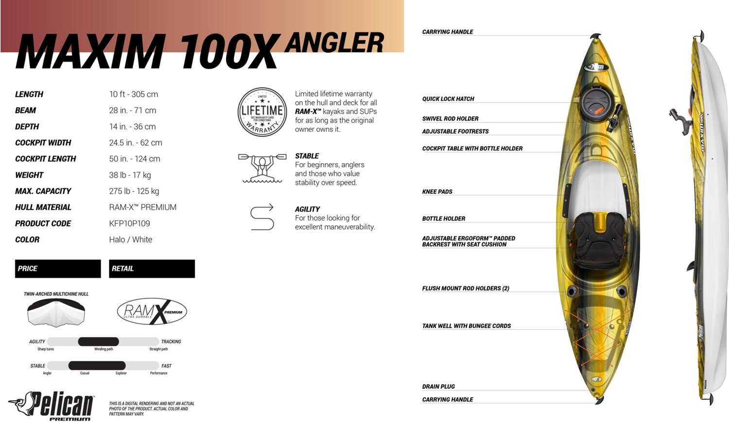 Pelican Maxim 100X Angler 10 ft Kayak Academy