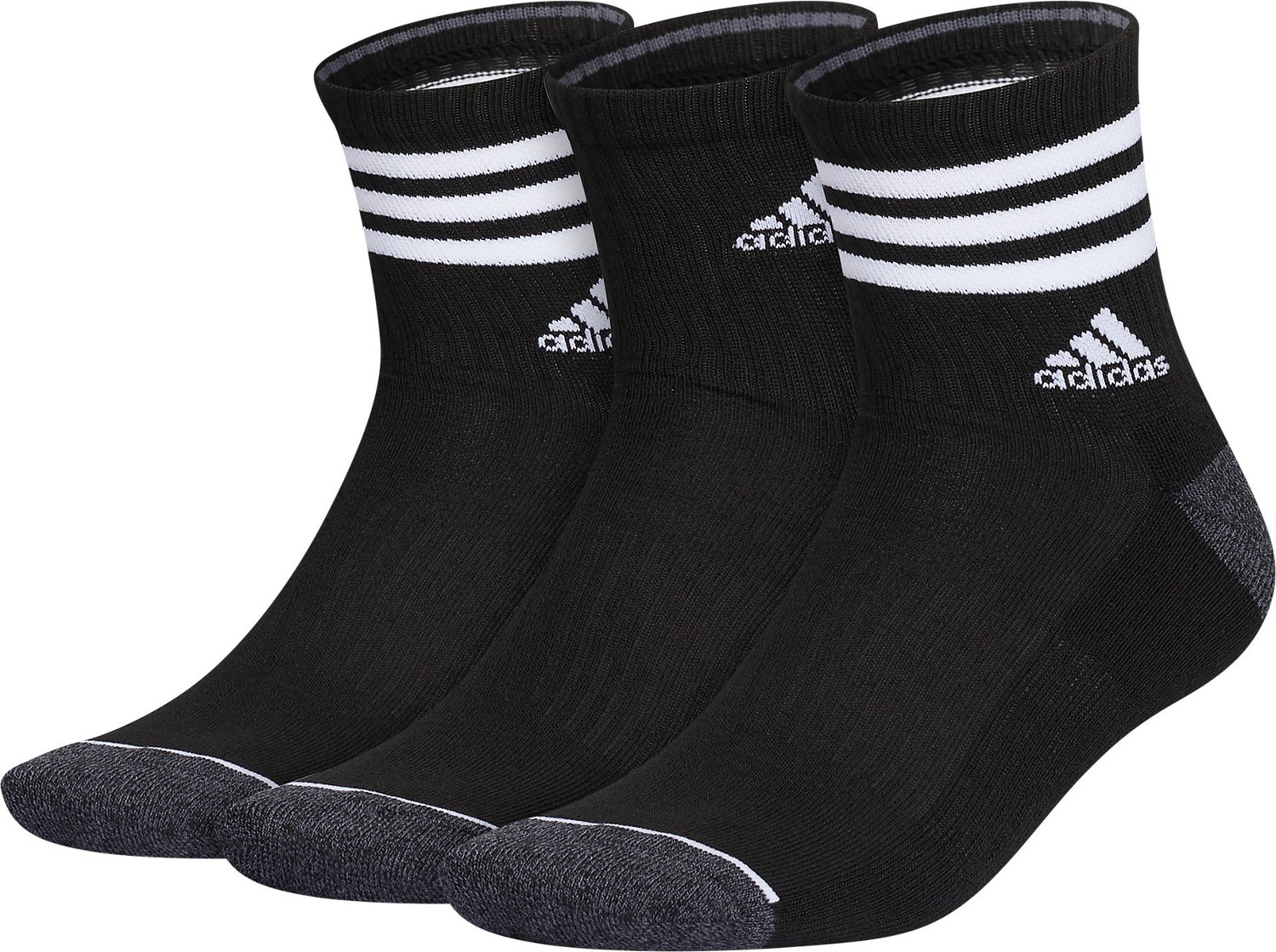 adidas Men's Cushioned 3-Stripe 3.0 High Quarter Socks 3-Pack | Academy