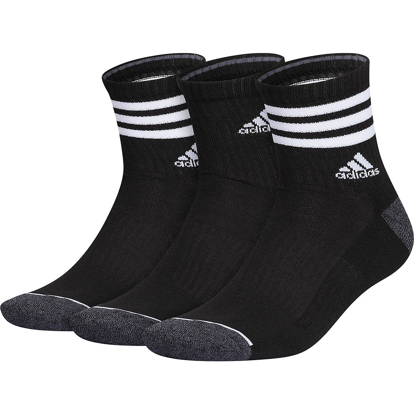 adidas Men's Cushioned 3-Stripe 3.0 High Quarter Socks 3-Pack | Academy