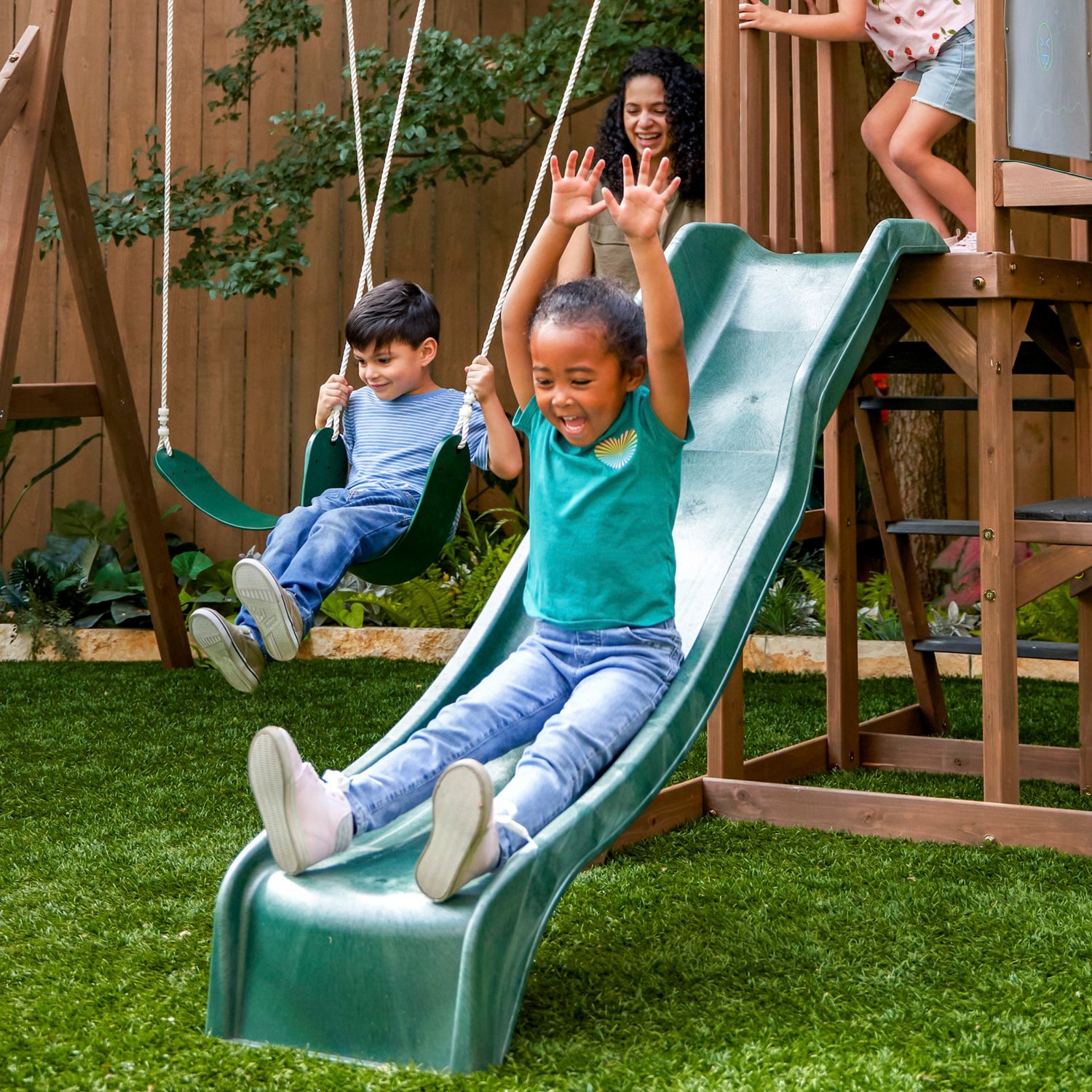 KidKraft Wilderness Point Wood Swing Set