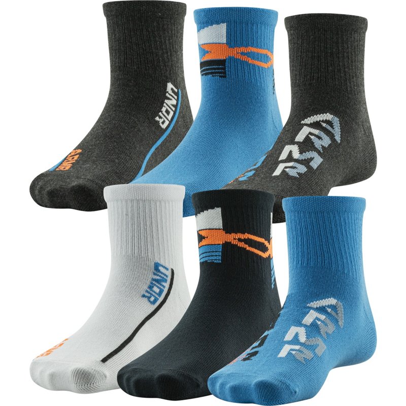 Under Armour Youth Essential Quarter Socks 6-Pack Blue/Black, Medium - Athletic Socks at Academy Sports