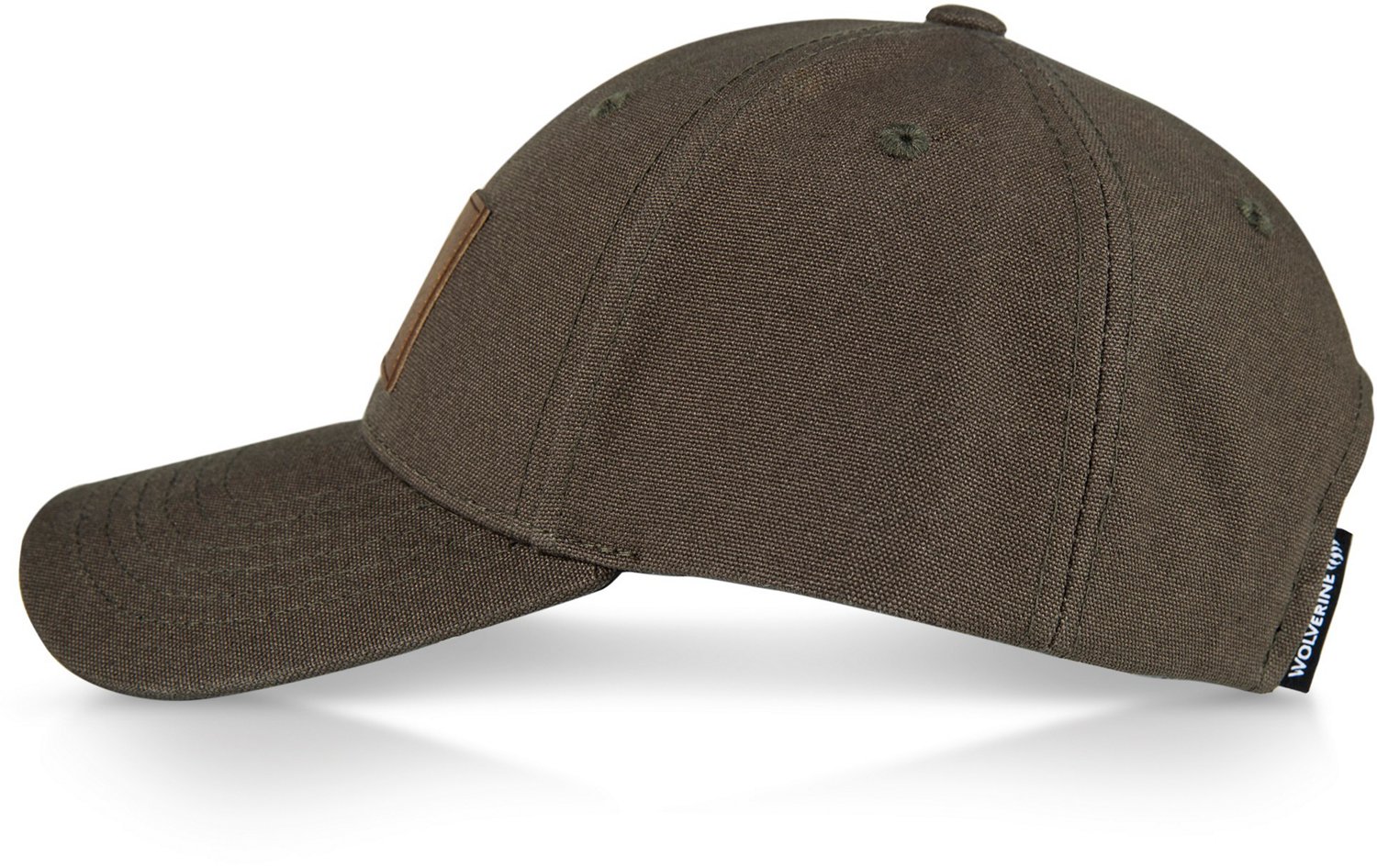 Wolverine Adults' Leather Patch Heavy Duty Canvas Adjustable Cap