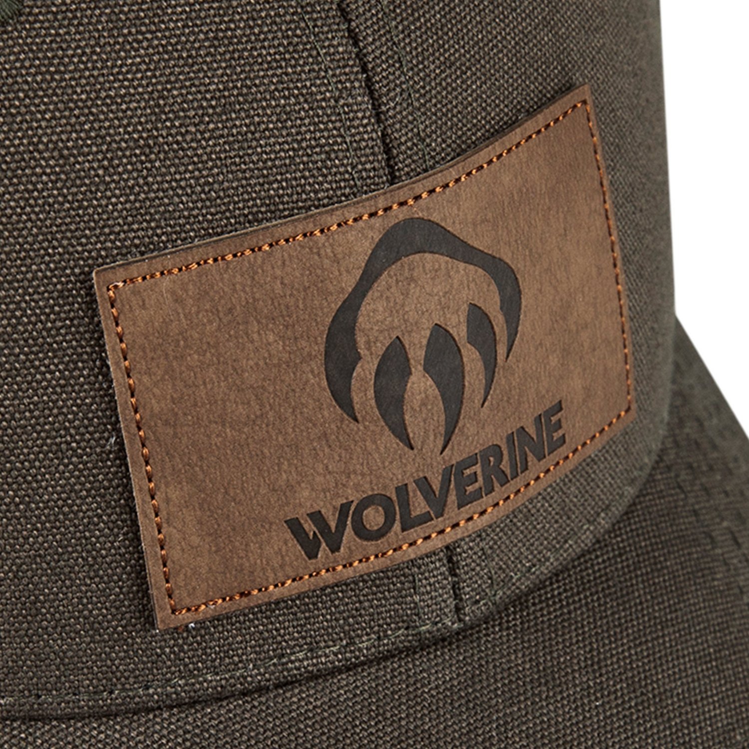 Wolverine Adults' Leather Patch Heavy Duty Canvas Adjustable Cap