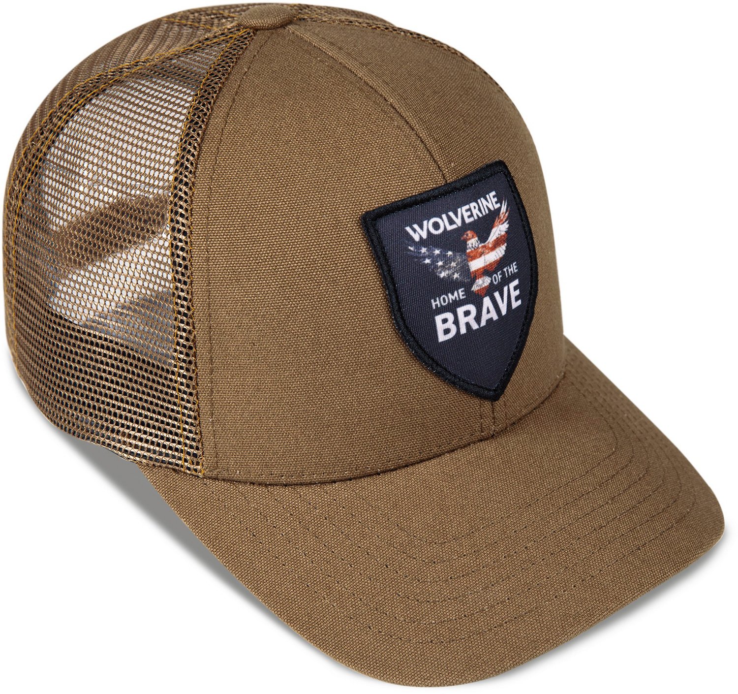 Wolverine Adults' Home of the Brave Heavy Duty Canvas Adjustable Trucker Cap                                                     - view number 4