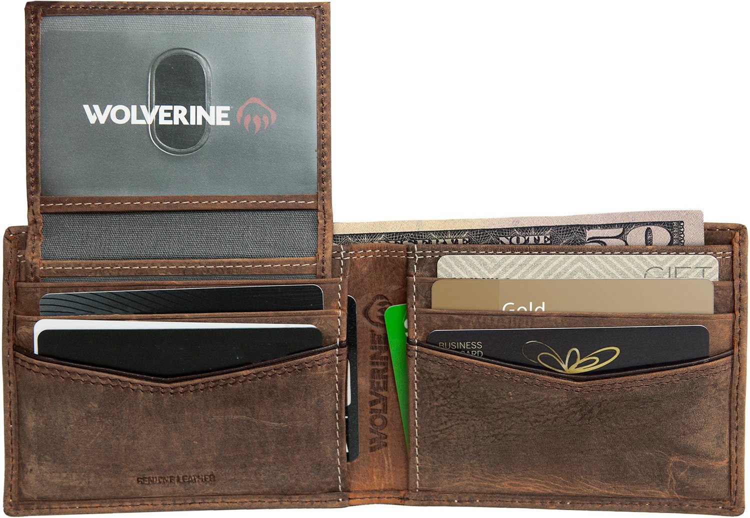 Wolverine Adults' Rancher Passcase Leather Wallet - view number 4