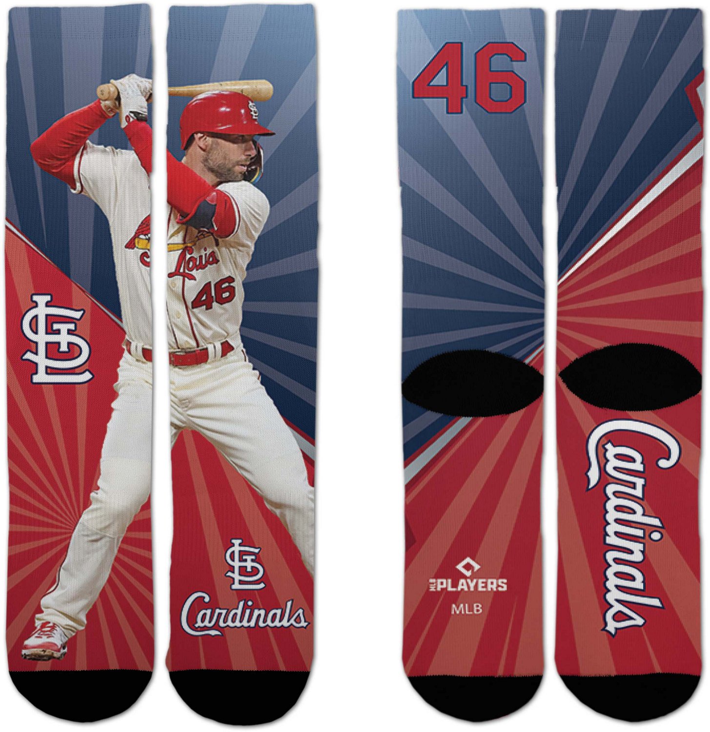 For Bare Feet Kids' St. Louis Cardinals Paul Goldschmidt 46 Record Breaker Crew Socks - view number 2
