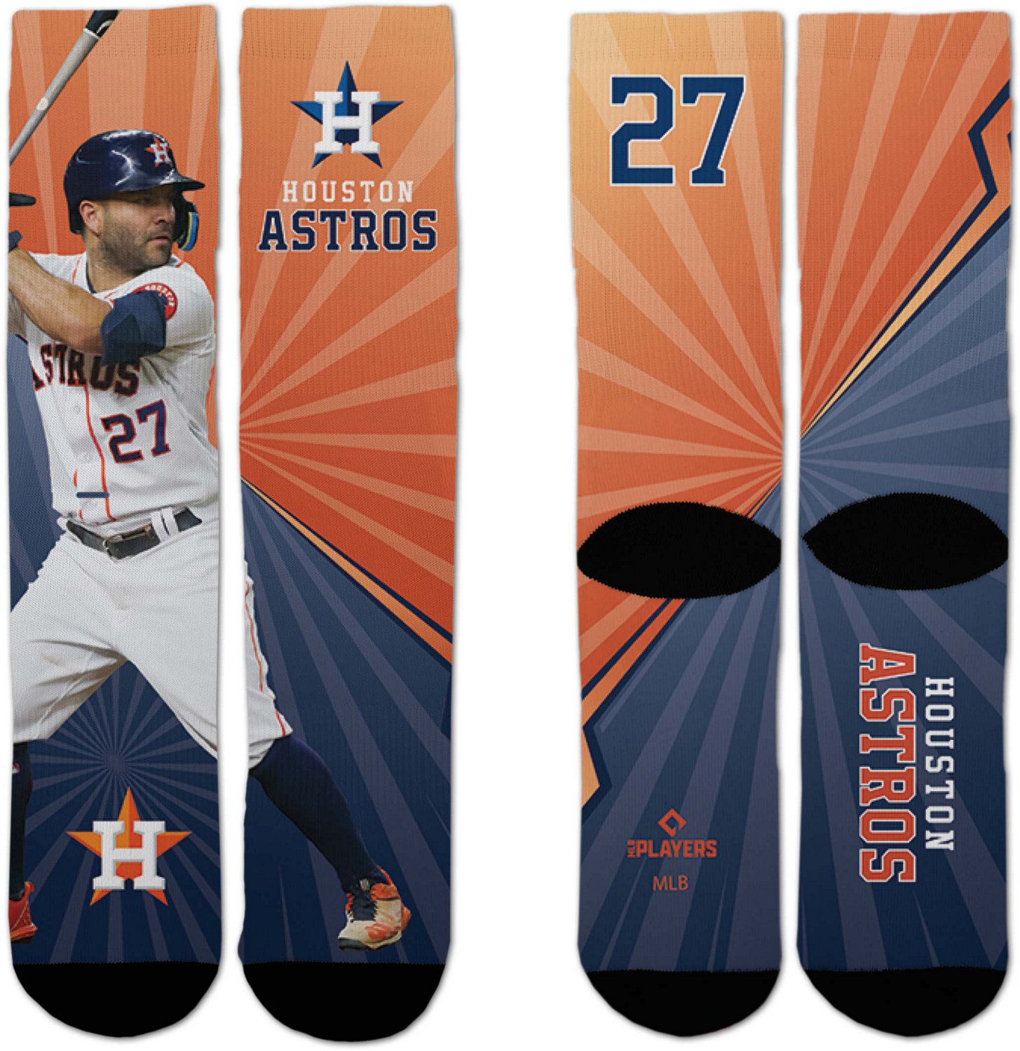 For Bare Feet Kids' Houston Astros Jose Altuve 27 Record Breaker Crew Socks - view number 2