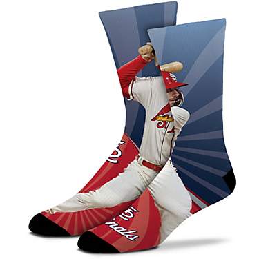 For Bare Feet Adults' St. Louis Cardinals Paul Goldschmidt 46 Record Breaker Crew Socks                                         
