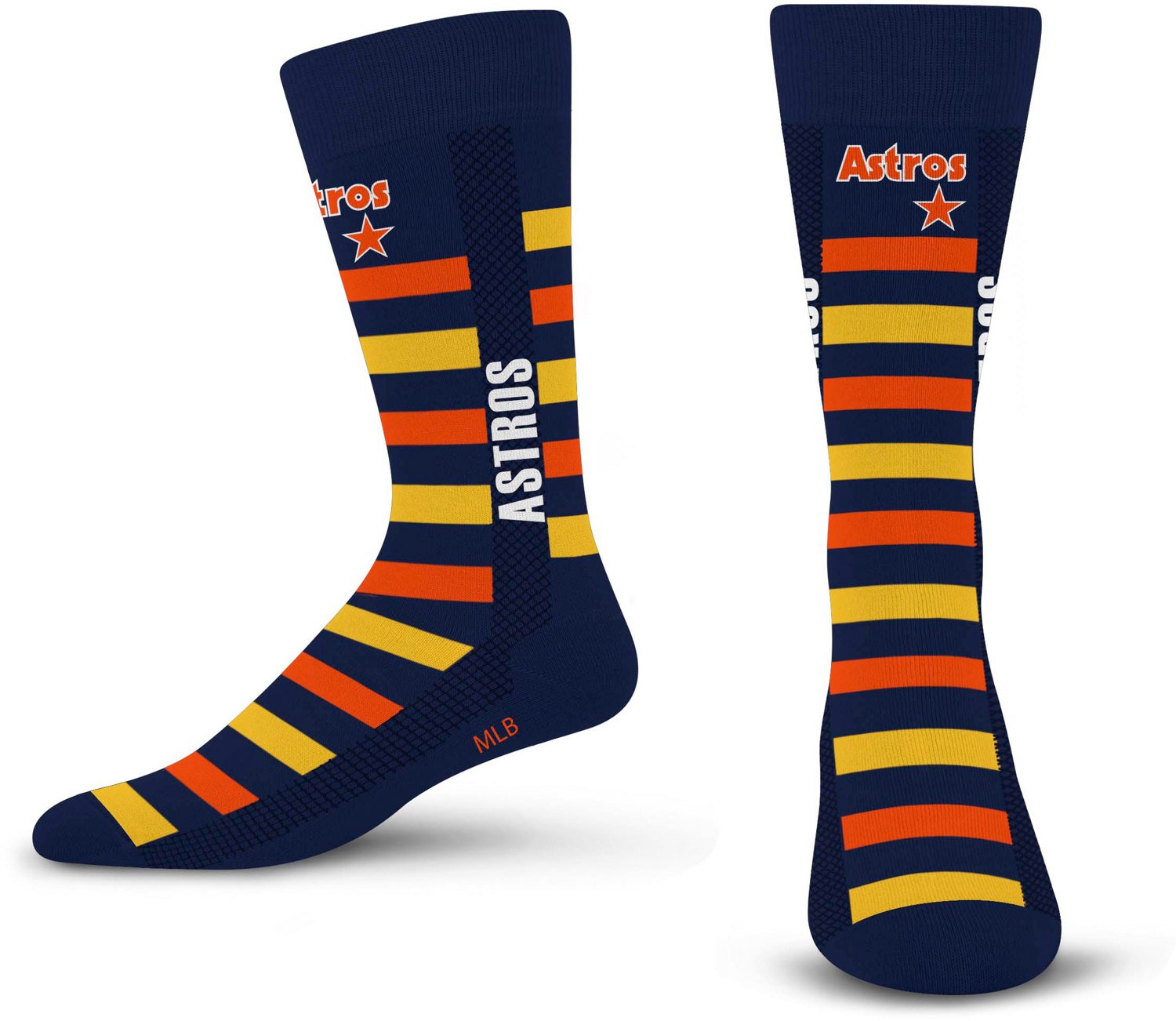 For Bare Feet Adults' Houston Astros Cooperstown 5-Stripe Cotton