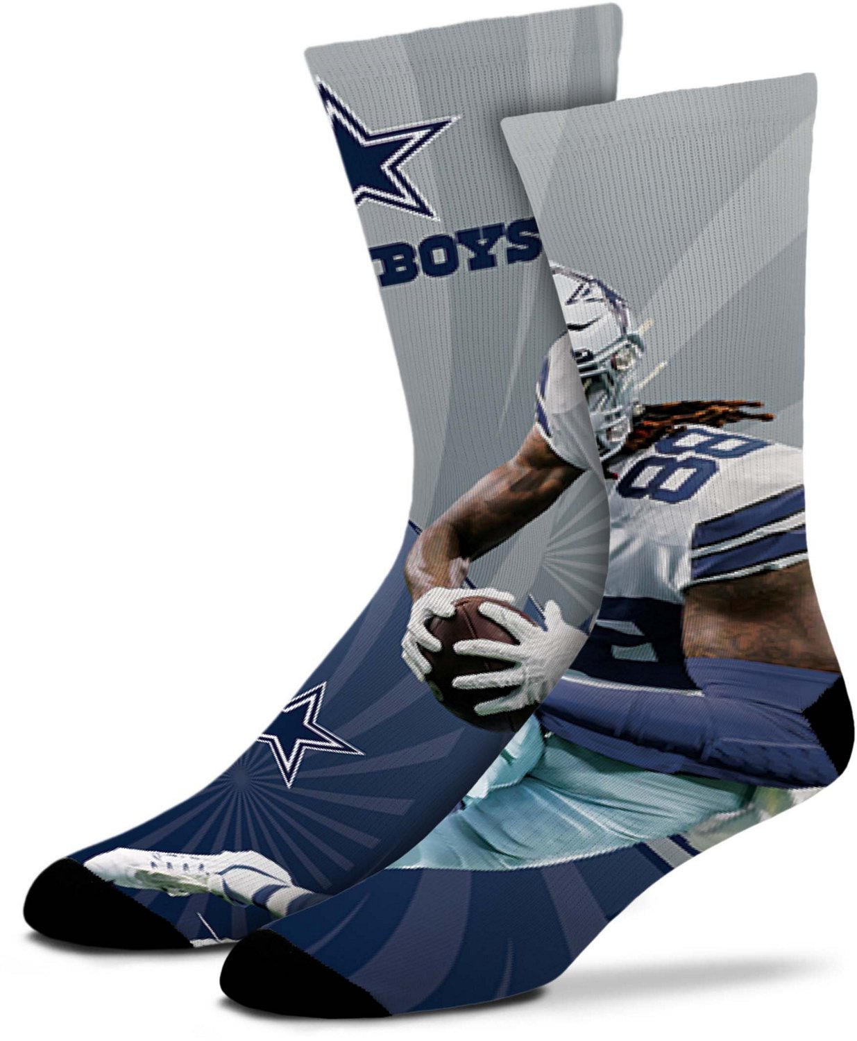 For Bare Feet Kids' Dallas Cowboys CeeDee Lamb 88 Record Breaker Crew Socks