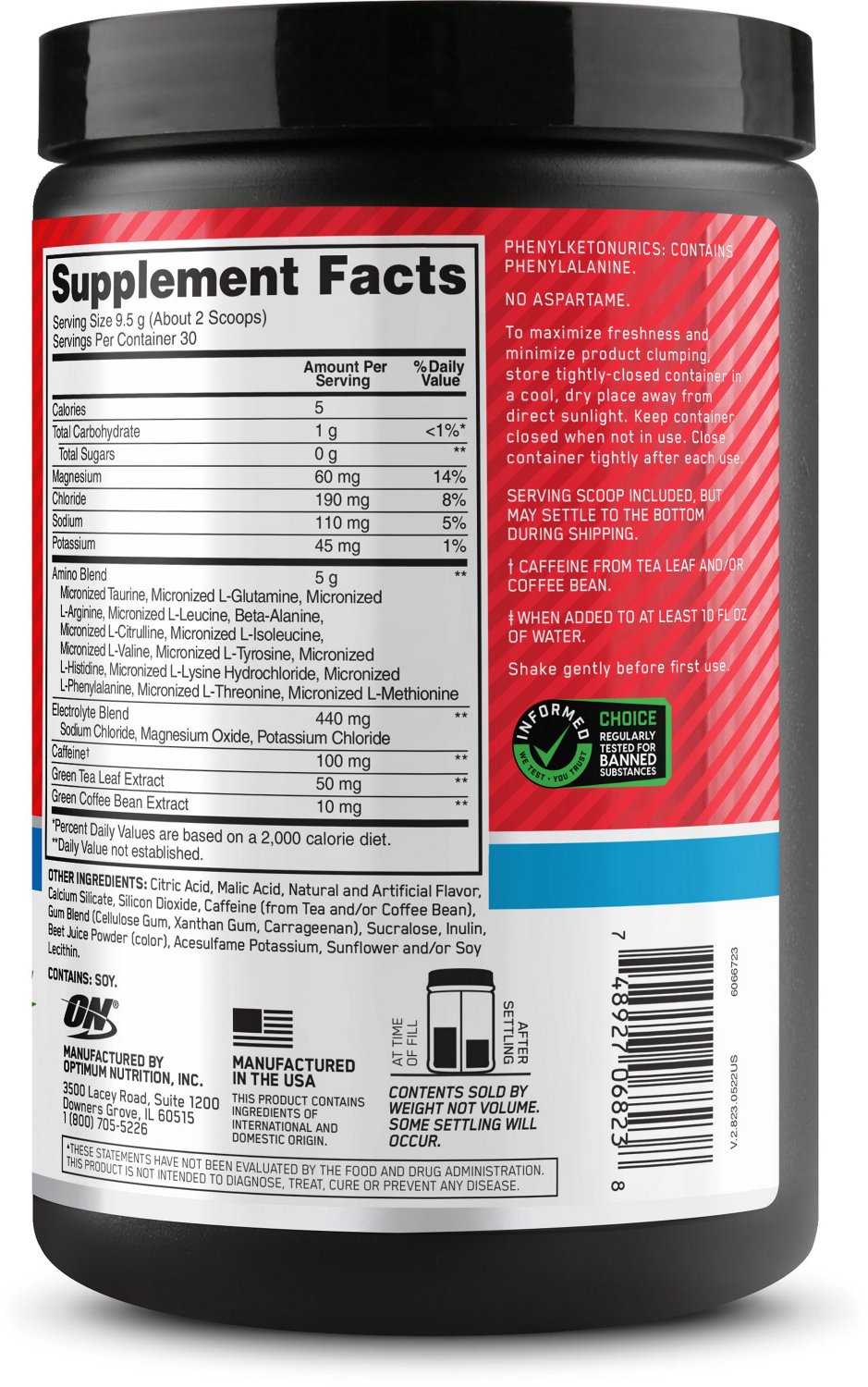 Optimum Nutrition Amino Energy and Electrolytes Pre Workout                                                                      - view number 3