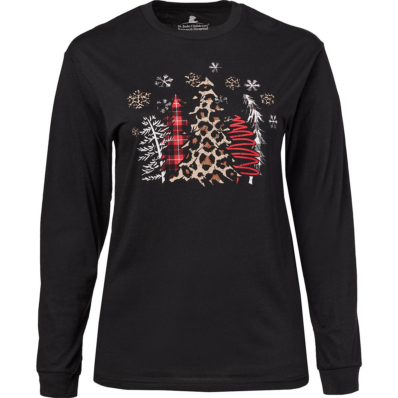 St. Jude's Children's Research Hospital Women's Christmas Trees Long Sleeve T-shirt                                              - view number 1